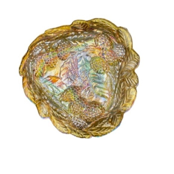 Vintage Carnival Glass, Marigold Candy Dish - Picture 2 of 4